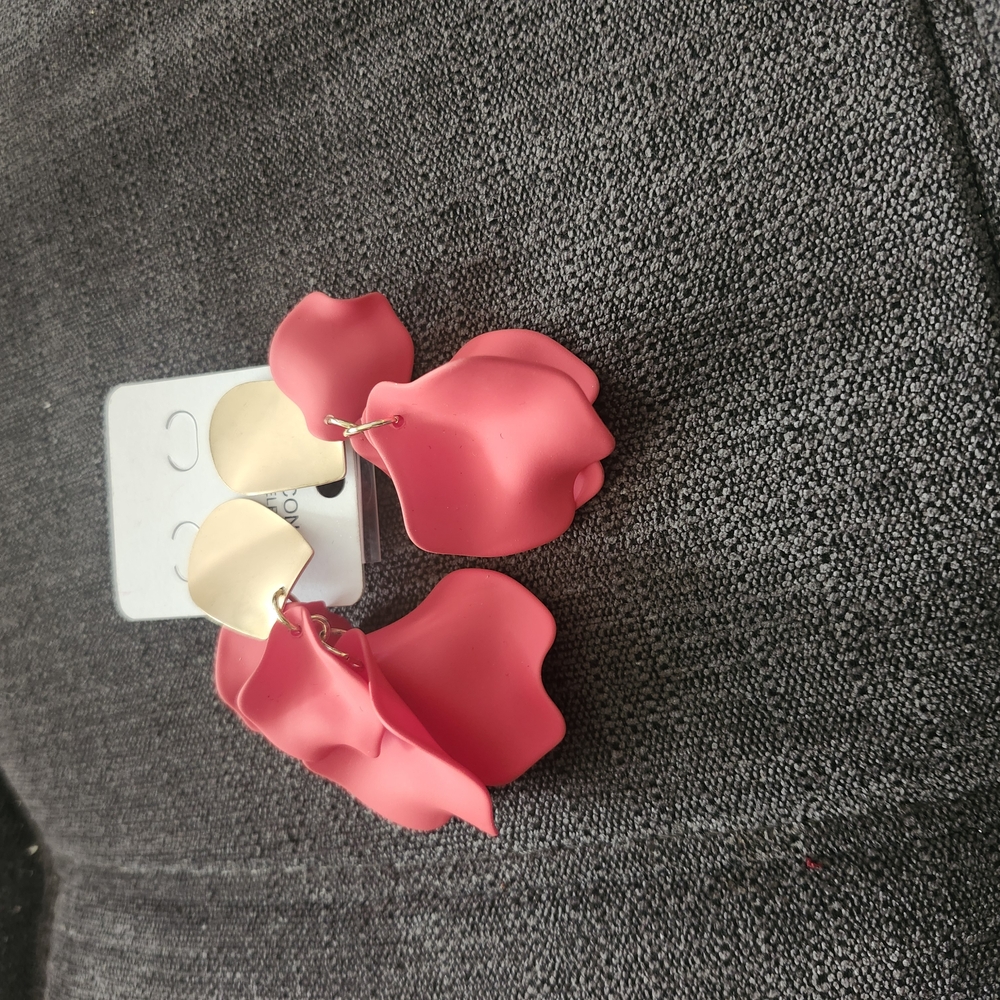Pink and Gold Petal Earrings